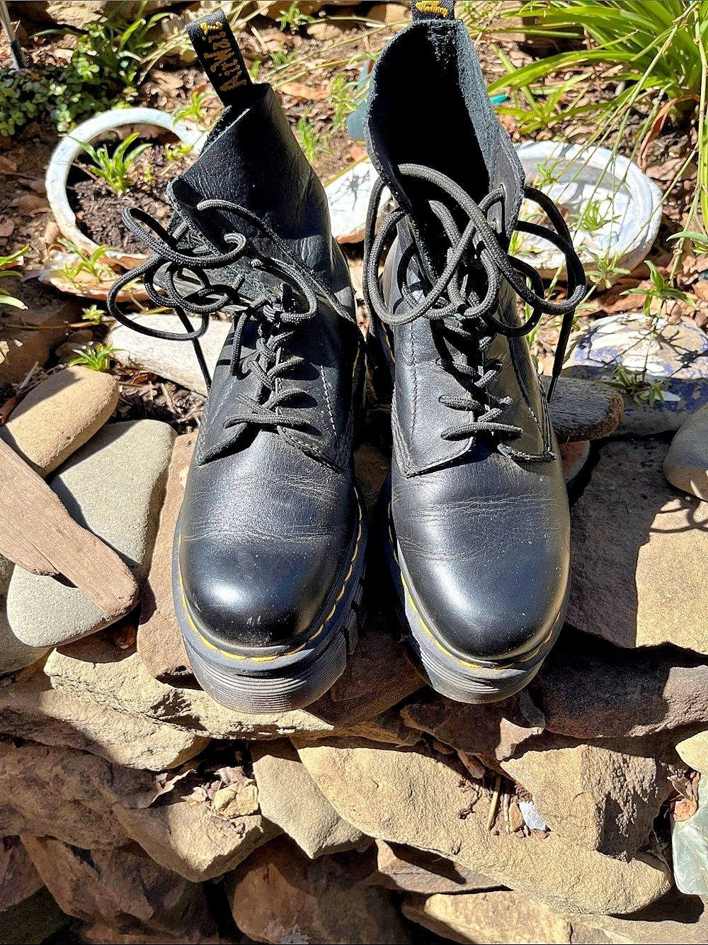 Dr. Martens Jadon 8-Eye Platform Boot Black Leather US 8
